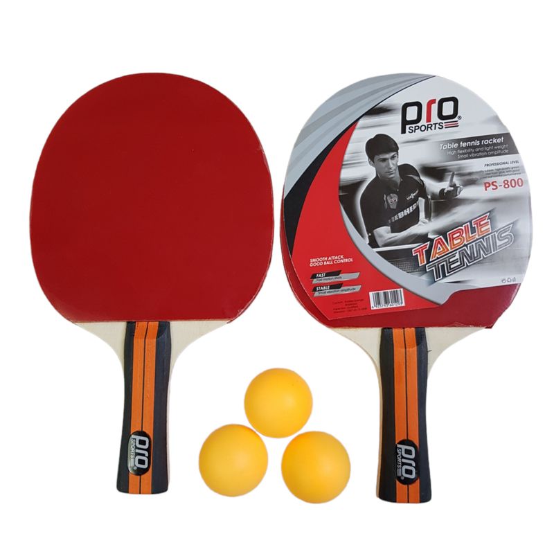 راکت پینگ پنگ مدل pro_smooth800 به همراه توپ بسته 5 عددی